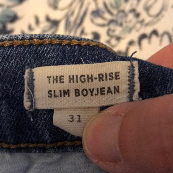 Madewell High-Rise Slim Boyjeans with Stripe - Picture 5 of 7